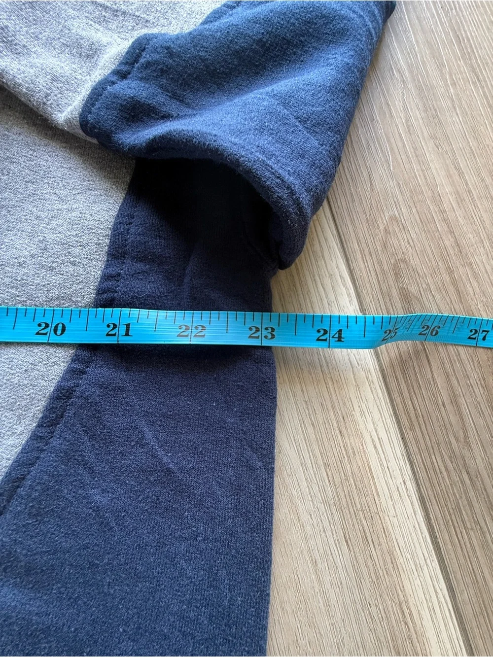 Reworked upcycled Adidas Men’s Navy and Gray Trefoil Crewneck Sweatshirt